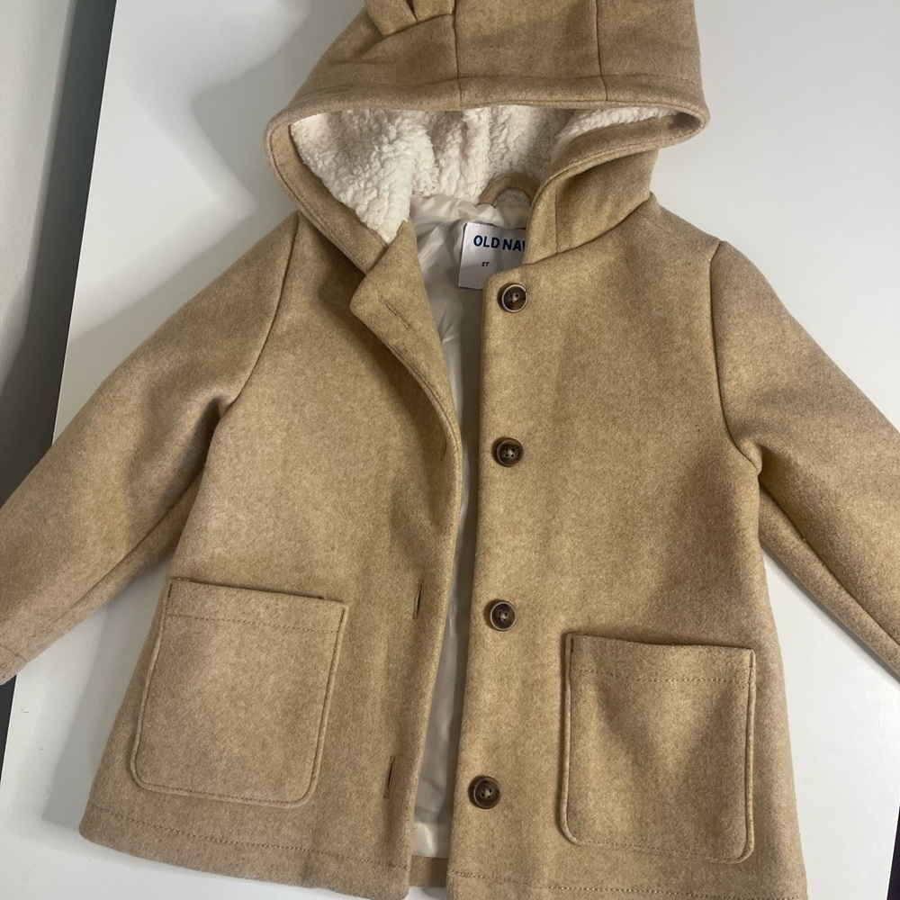 2 For $15 Old Navy Kids Beige Hooded Coat
